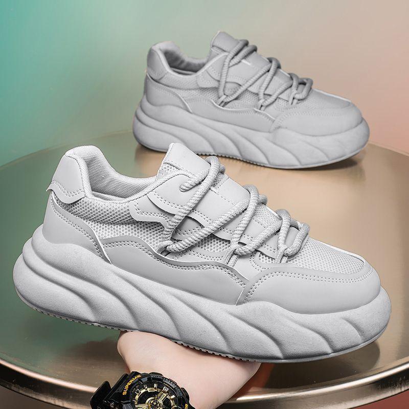 Men's Shoes Autumn New Versatile Casual Board Shoes Sports Platform Bread Shoes Heightening Dad Shoes Trendy Little White Tide Shoes