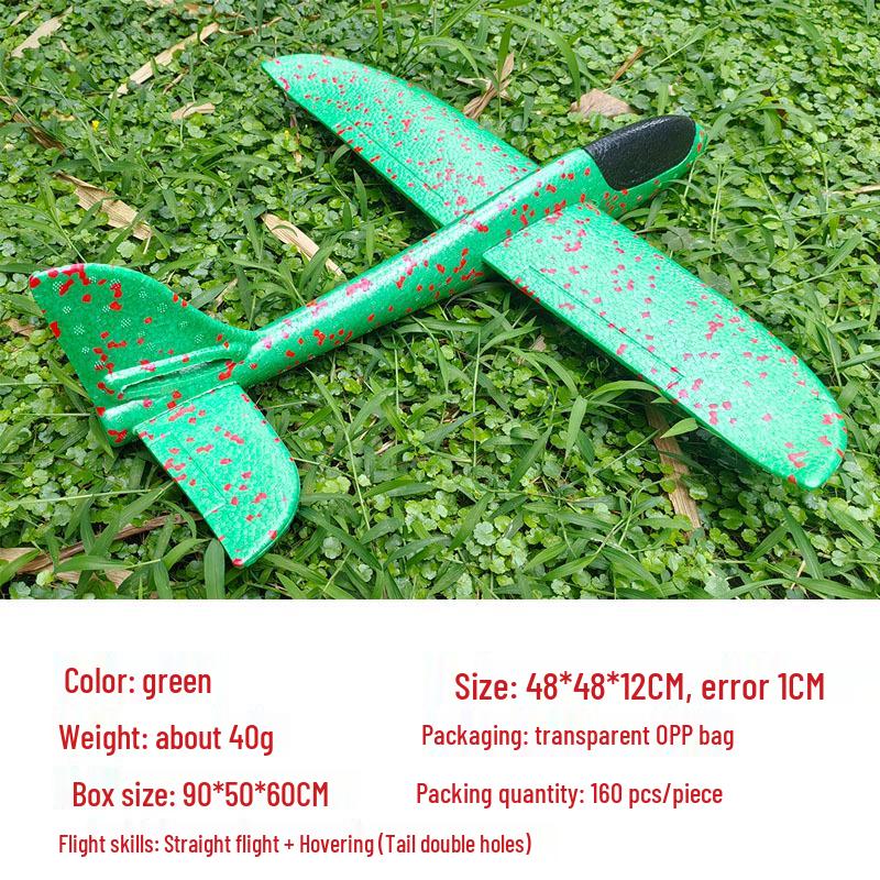Children's 48CM Luminous Foam Glider Toy - Pure White Model for Outdoor Play