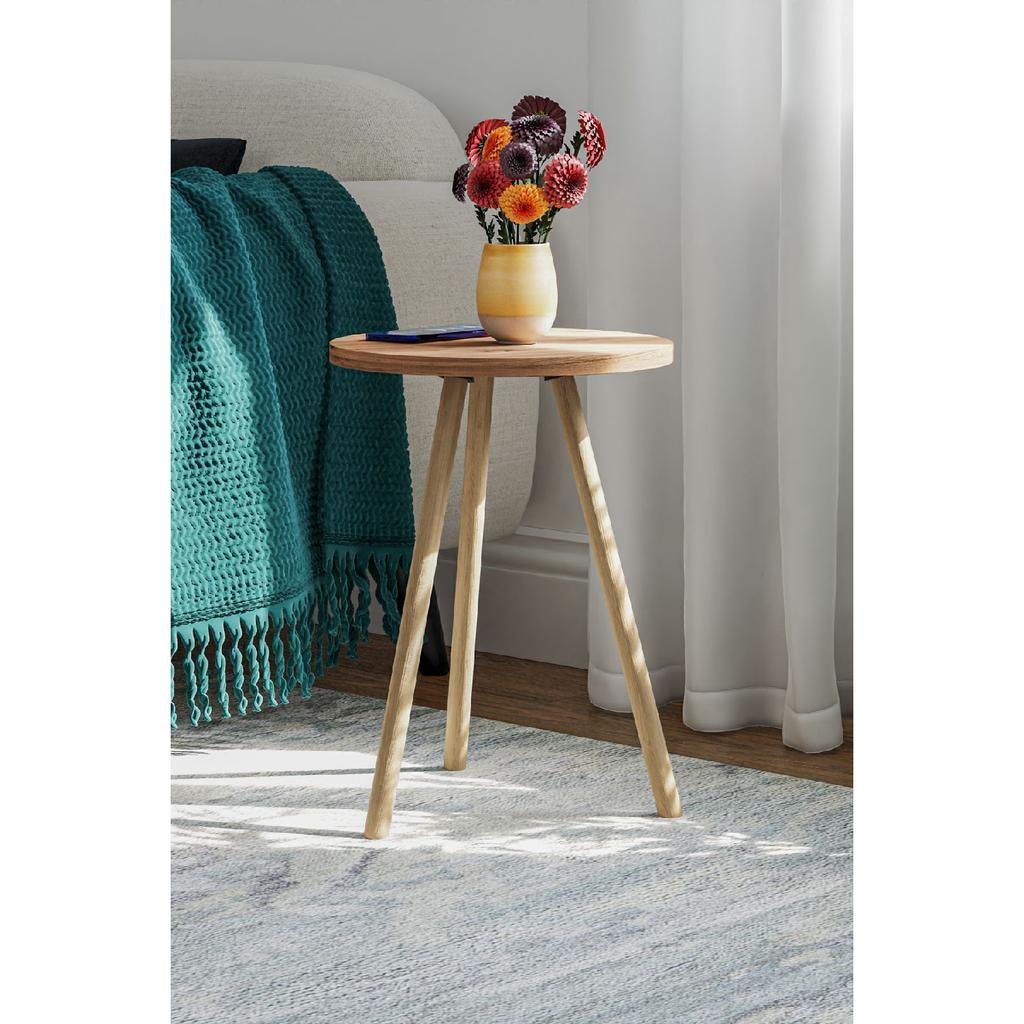 Round Side Coffee Table Single Nesting Coffee Table With Wooden Legs