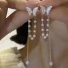 1 Pair Long Tasse Ear Cuff Luxury Design Zircon Ear Clip Fashion Tassel Earring  Female Accessories