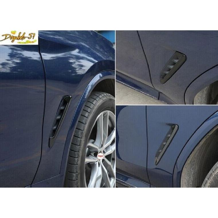 Black Steel Front Side Vent Fender Cover Trim 2X Fit For BMW X3 G01 X4 2018-