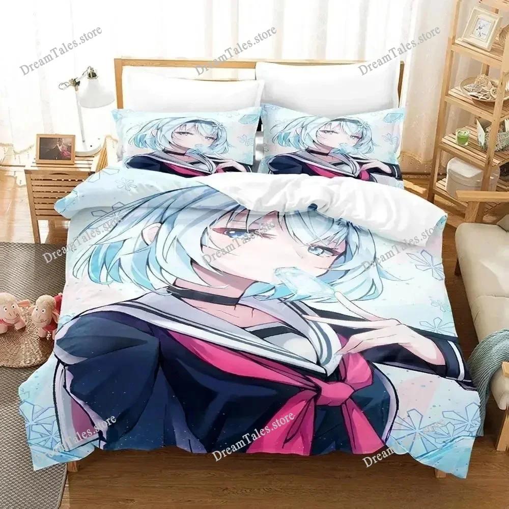 The Ryuo's Work Is Never Done! Cartoon Poster Sheets Quilt Covers Bedding Dormitory Sheets Bedding Set Soft Warm Bedding Set741