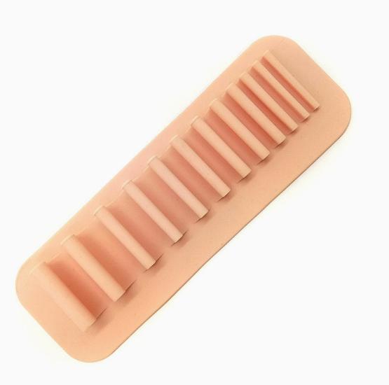 Silicone Brush Drying & Storage Rack, 3 Functions Integrated, Suction Mount Holder for Cosmetic Brushes бежевый