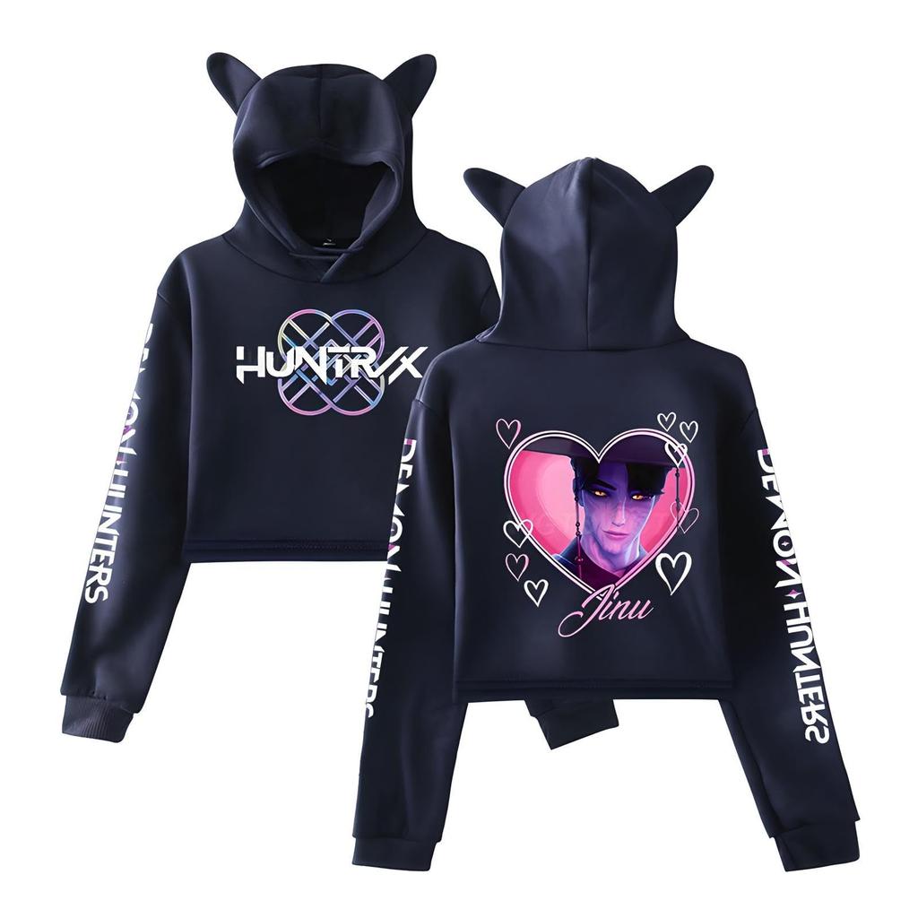 Anime Kpop Demon Hunter Saja Boy Crop Tops Women Sweatshirt Long Sleeve Girls Fashion Sweatshirts Gift