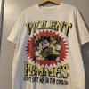 T-shirt unisexe blanc design rare du groupe Violent Femmes Réimpression S-5XL KH13020 T-shirt unisexe