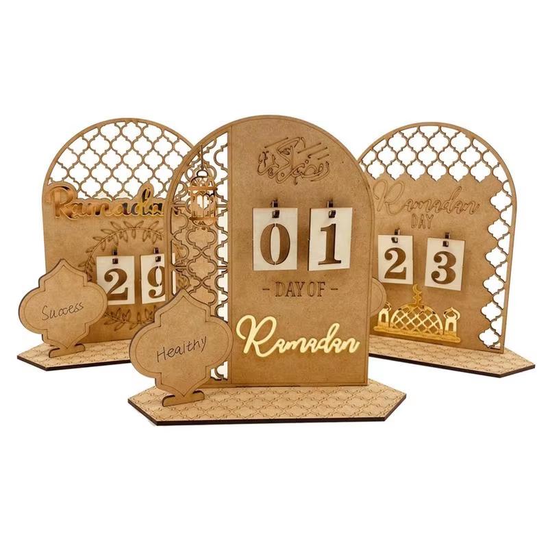 Ramadan Countdown Calendar 2026 Eid Mubarak Ornament Islamic Home Decoration for Muslim Festival Party Decor Gift Idea