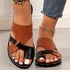 Mix Color Flat Sandals Women 2026 Summer Pu Leather Clip Toe Outdoor Slippers Woman Plus Size 43 Non Slip Beach Slide Flip Flops