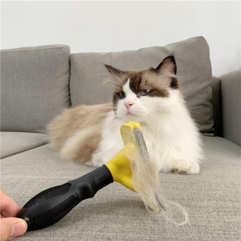 Perie pentru animale de companie Instrumente pentru îndepărtarea părului pentru pisici Câini Pisici Perie de îngrijire Pieptene Trimmer pentru animale de companie Produs Instrumente de îngrijire
