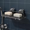 Punch Free Suction Cup Soap Dish Wall Mounted Soap Tray Practical Shower Soap Holder  Bathroom
