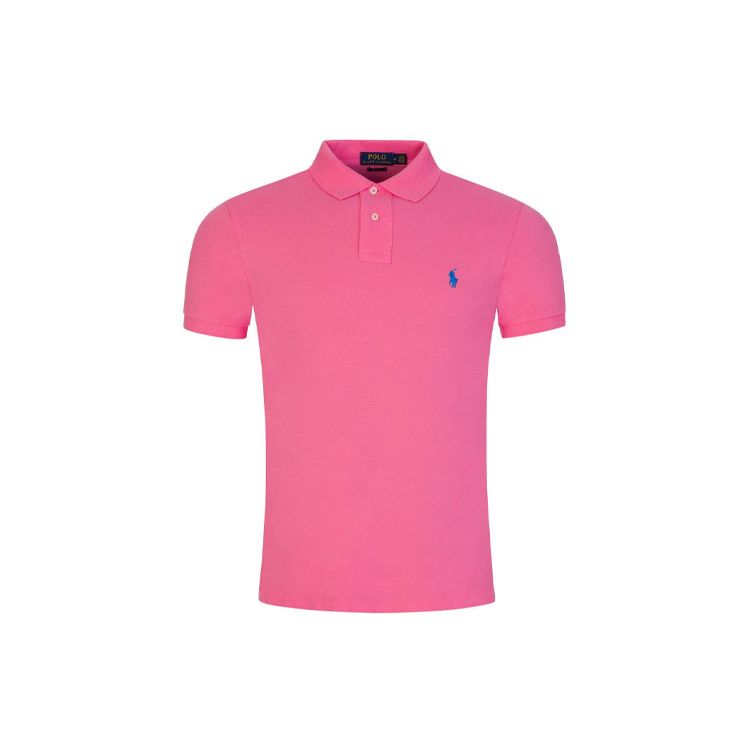 Polo Ralph Lauren Casual Solid Color Logo Embroidered Short Sleeve Polo Shirt Men Tops Pink 710536856-245