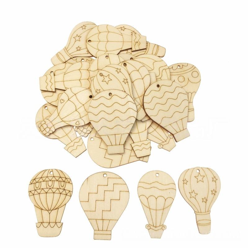 

50PCS Hot Air Balloon Cutout Wooden Blank Wood Art Ornaments for Summer Decor Christmas Wedding Birthday Party Christmas 50mm(1.97inch)