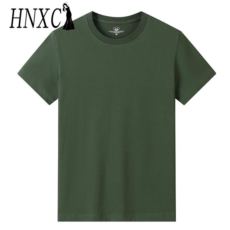 HNXC Kortermet t-skjorte i bomull for menn mote løs halvermet skjorte med trykt medfølende skjorte