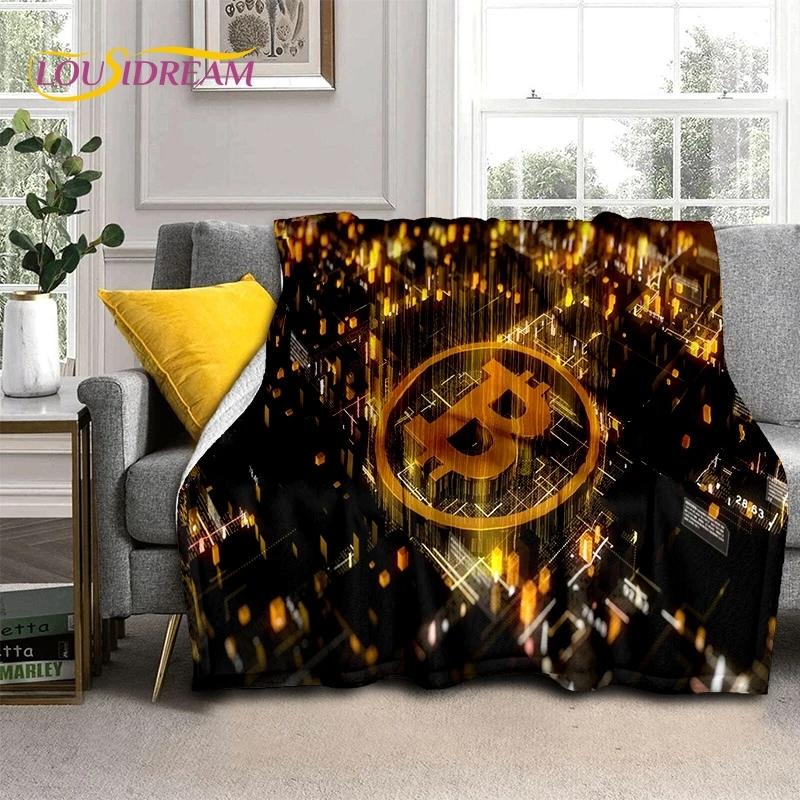 Bitcoin 3D Virtual Currency NFT Blanket,Soft Throw Blanket for Home Bedroom Bed Sofa Picnic Travel Office Cover Blanket Kid gift