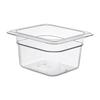 CAMBRO Food Pan, 64CW, 1/6" X 100mm, Clear Polycarbonate, USA, AHC13631A