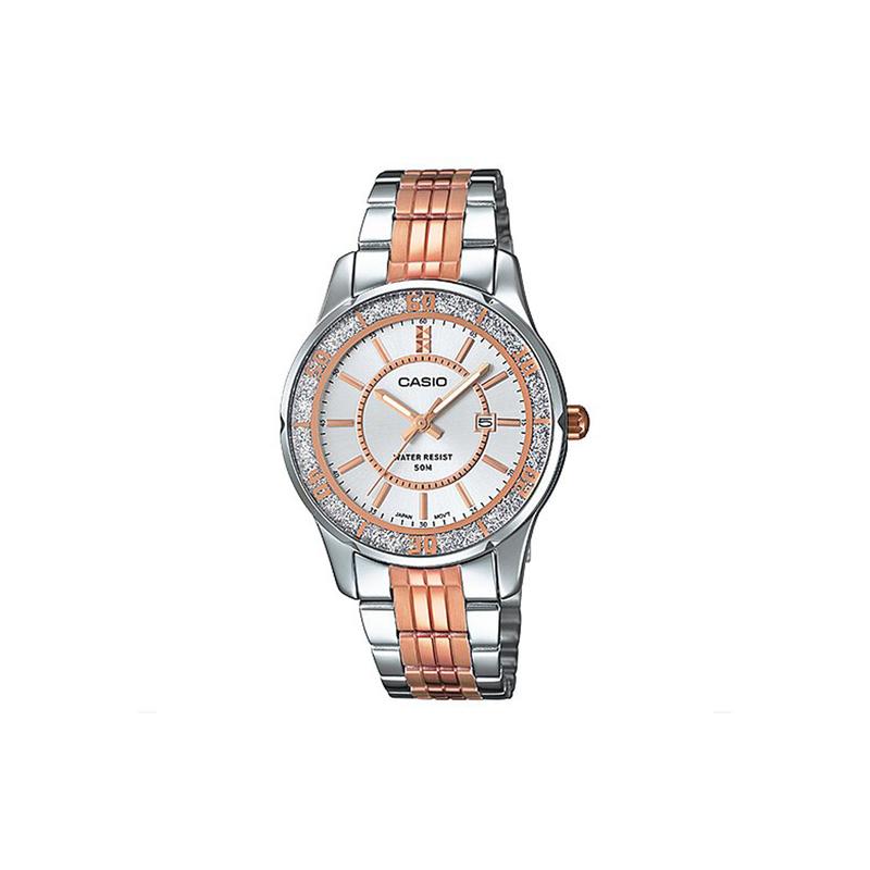 Casio CASIOSTANDARD Series 50 Meter Waterproof Women s Watch Stainless Steel Strap Pink Quartz Movement Stainless Steel Strap Japanese LTP-1358RG-7AV