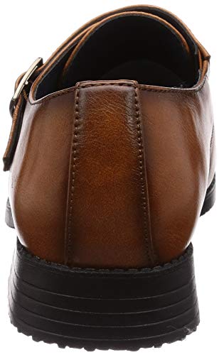 San-A Plus 2755 Men's Double Monk Business Shoes with Air Circulation Sole, Camel, Size 25.5cm