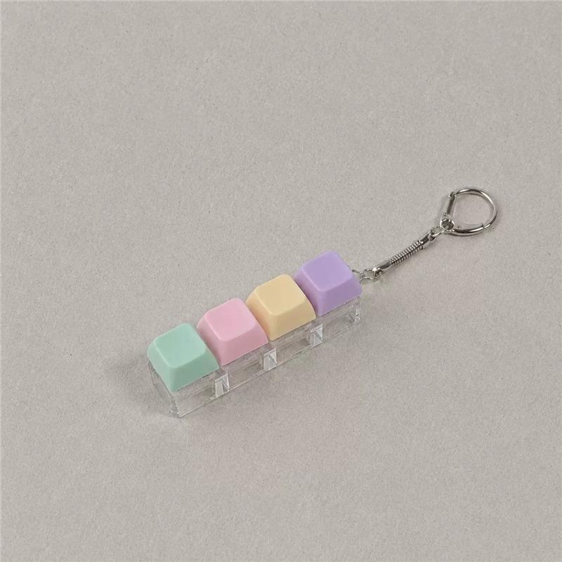 ASMR Click Mechanical Sound Stress Relief Keyboard Keycap Fidget Keychain Macaron Color Portable Backpack Anxiety Toy For Adult