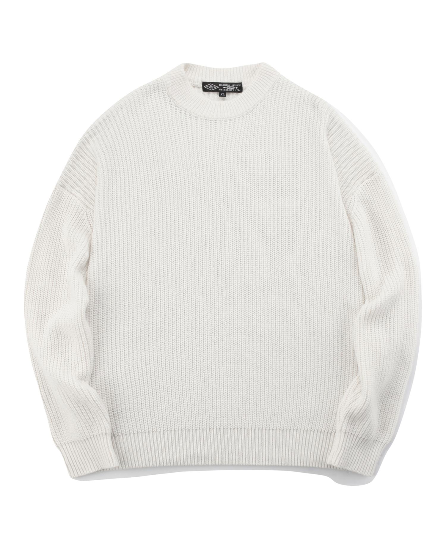 Columbia University 1754 Crown Overfit Round Sweater Cream Ucr/L