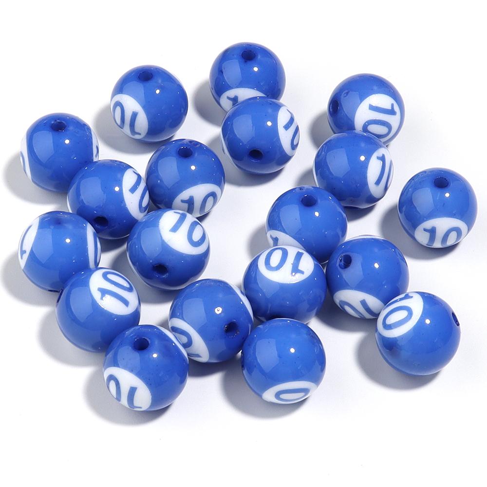 10/50Pcs Colorful Billiards Shape Round Beads Loose Spacer Acrylic Beads For DIY Bracelet Keychain Jewelry Making Accessories