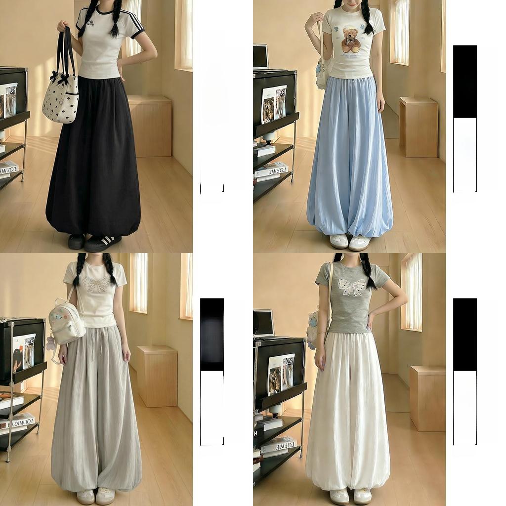 High Waist Casual Pants For Women With Polyester Fabric And Pleated Design For Spring Summer Wear