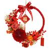 Chinese New Year Wreath Blessing Pendant Artificial Garland Window Decoration for Home Spring Festival Party