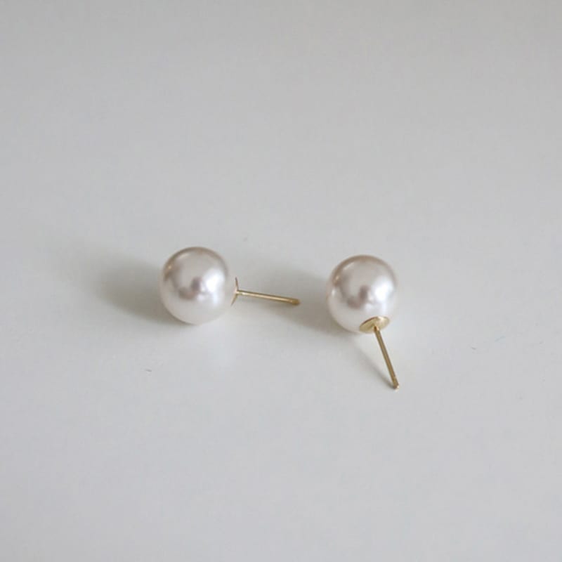 modernlike 14k gold swallow pearl earrings