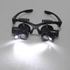 Headband LED Light Glasses Magnifier Watchmaker Jewelry Optical Lens Glass Magnifying Loupe