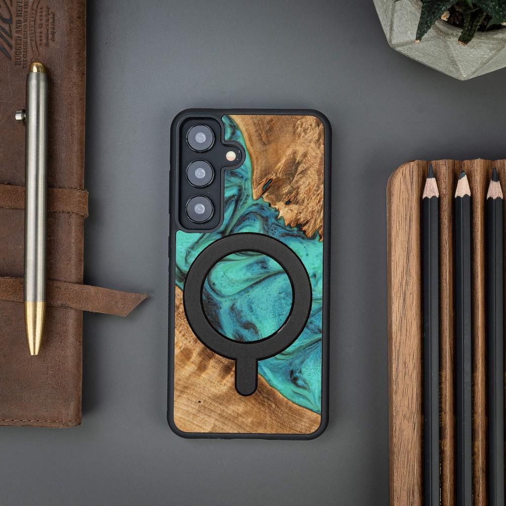 Bewood Unique case for Samsung Galaxy S24 - Turquoise with MagSafe