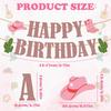 Western Birthday Party Decorations, Cowboy Party Decorations Happy Birthday Banner Glitter Western Party Decors Hanging Banner Cowgirl Birthday Party