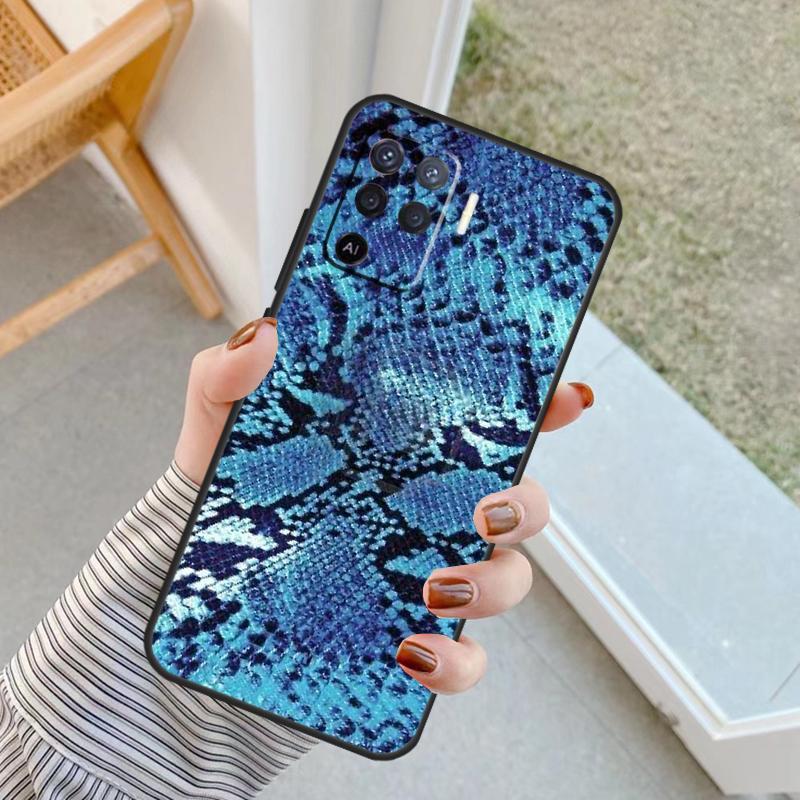 Snake Skin Case For Oppo A60 A80 A40 A17 A57 A77 A74 A54 A94 A78 A98 A18 A38 A58 A96 A76 A16 A15 A5 Pro