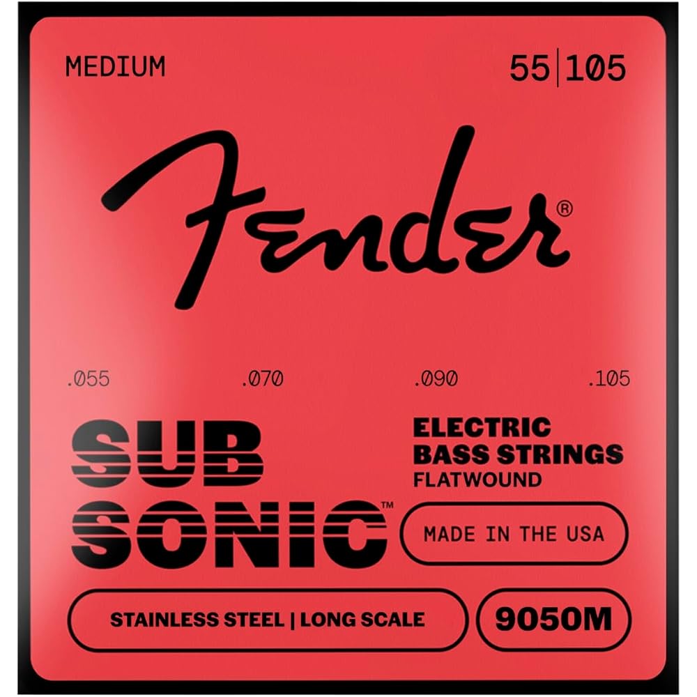 Fender Electric Bass Strings SubSonic™ 9050M Bass Strings, Flatwound Stainless Steel, Longe Scale...