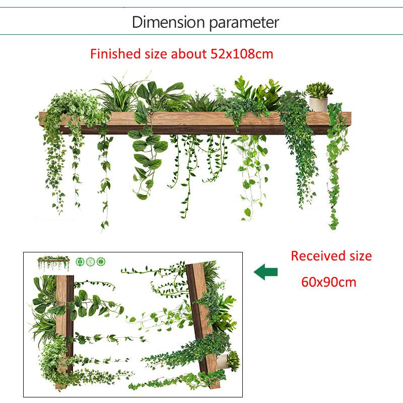 

Сделай сам Листья винограда в горшке Зеленое растение Бабочка Наклейки на стену Самоклеящиеся для съемного дома Кухня Гостиная Стена Новогоднее украшение 60x90cm
