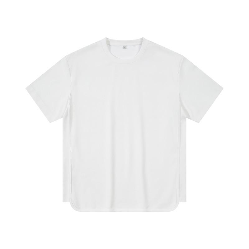 Pure Cotton Short-Sleeved T-Shirt Men's Round Neck Summer Solid Color Trendy Wide Loose Cotton Half-Sleeve Bottoming Shirt