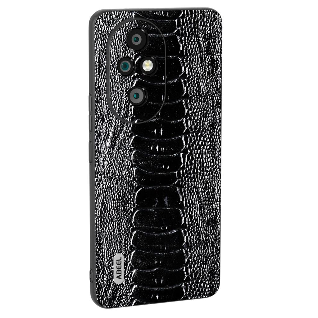 For Honor 200 Pro 5G Case Crocodile Texture Genuine Cow Leather+TPU+PC Phone Cover