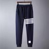 Trend Brand Four-Stripe Terry Cotton Sweatpants: European & American Casual Skinny Fit