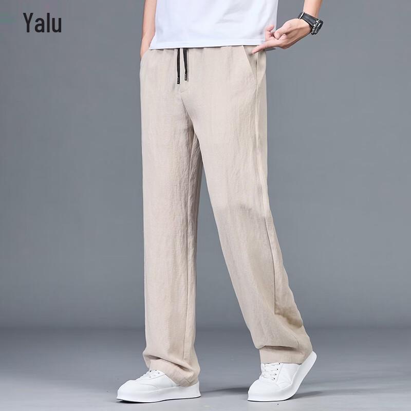 Men s Tencel Linen Casual Straight-Leg Pants 2XL