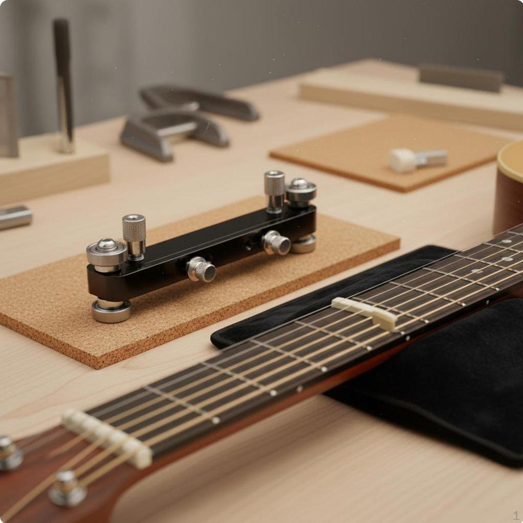 Gitarren-Steg und Sattel Schleifgerät Metallkörper Einfach zu bedienen für Gitarrenbauer Silber