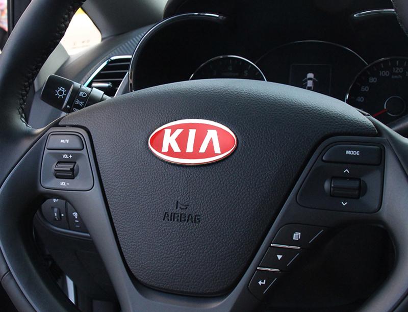 1pc Aluminum Car Steering Wheel Center Emblem Sticker For KIA Rio Ceed Sportage Cerato Soul Sorento Picanto Interior Decoration