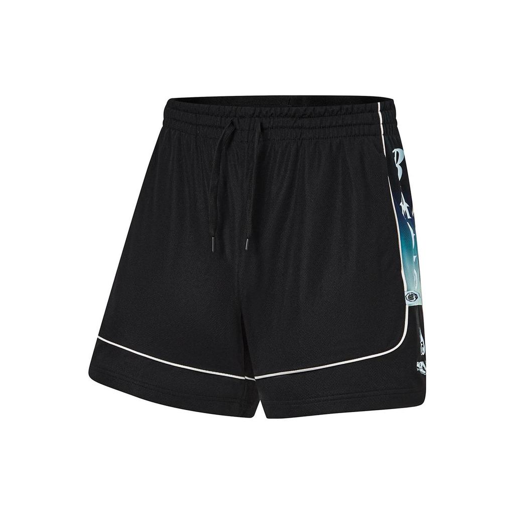 Li Ning x MISTER CARTOON Badfive Basketballshorts Herren Schwarz Himmelblau AAPT611-1