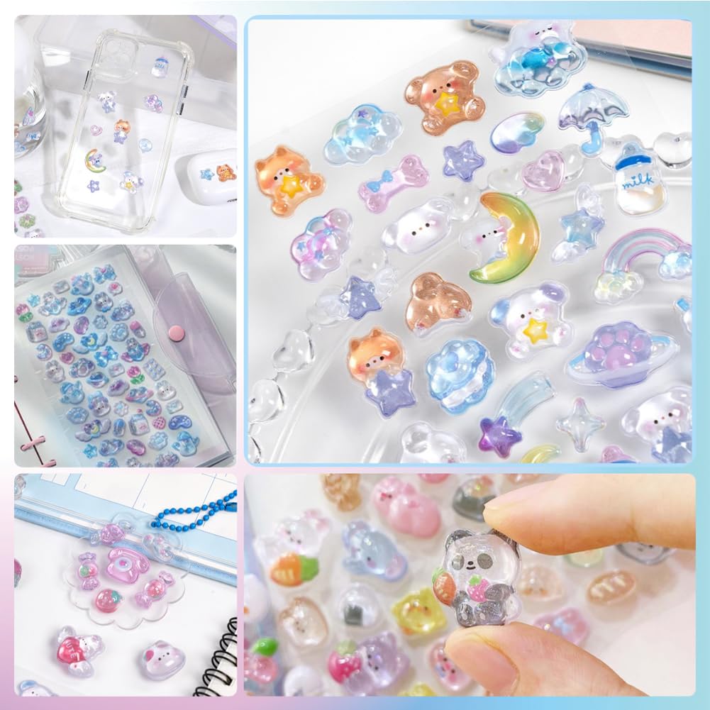 Makuki Niedliches Set von 3D Belohnung DIY Wasserdichte Handy Tagebuch Basteln Geburtstag Smartphone DIY Geschenke Aufkleber, 10, Aufkleber, Aufkleber, Dekorationen,