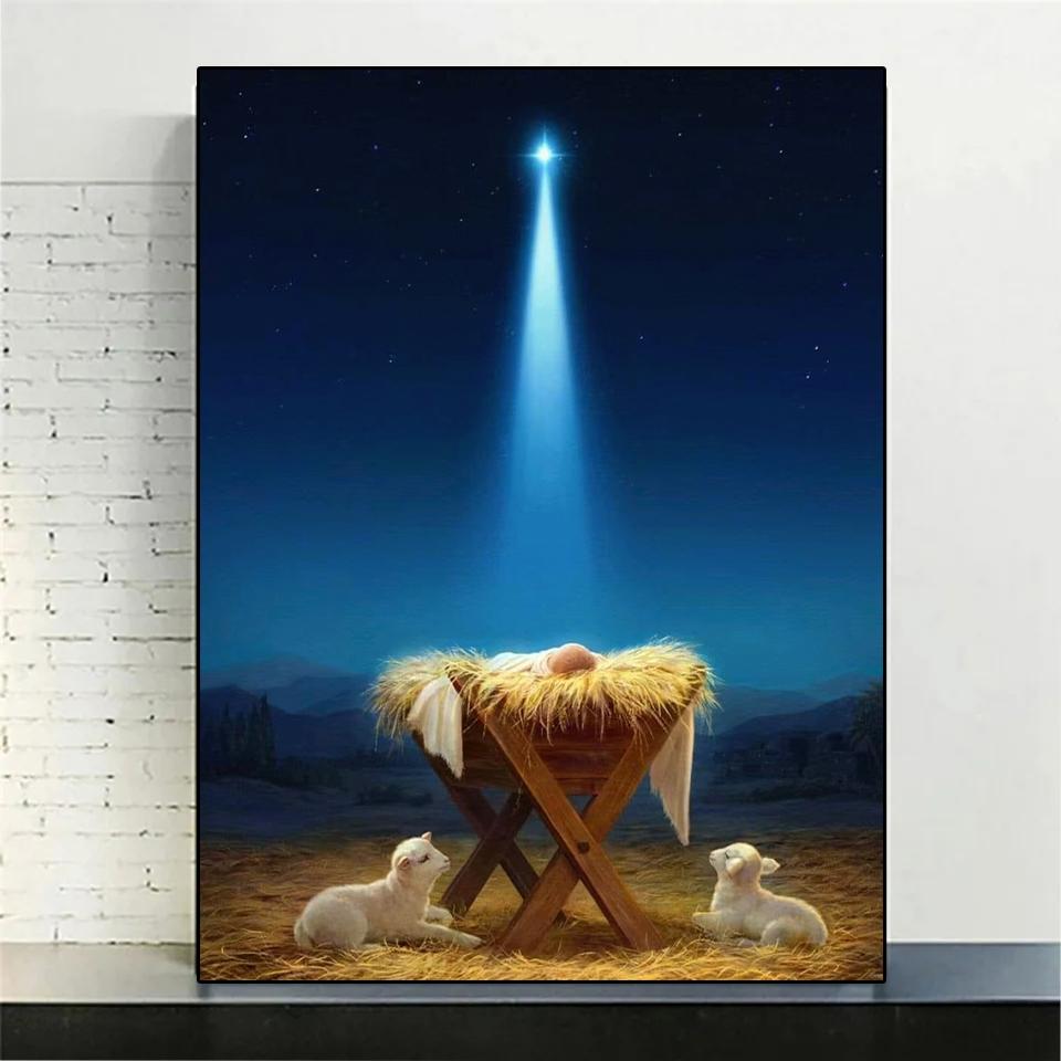 Virgin Mary and Jesus Diamond Painting 5D Diy Cross Embroidery Art Water Diamond Embroidery Religious Wall Decoration