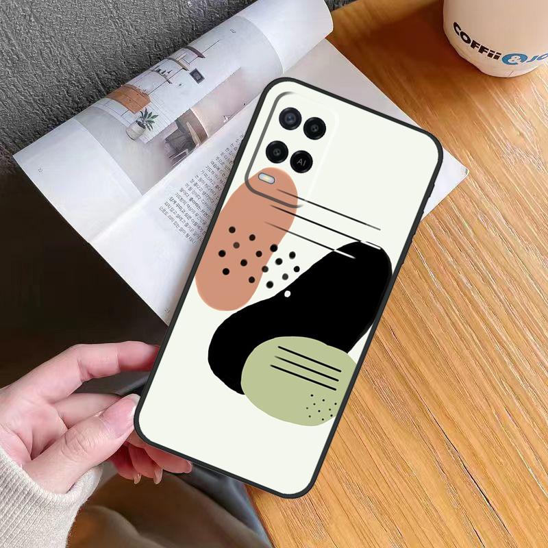 Polka Dots Lines Abstract Art Case For Oppo A80 A60 A40 A6 A5 Pro A15 A16 A17 A57 A94 A74 A54 A76 A96 A18 A38 A58 A78 A98