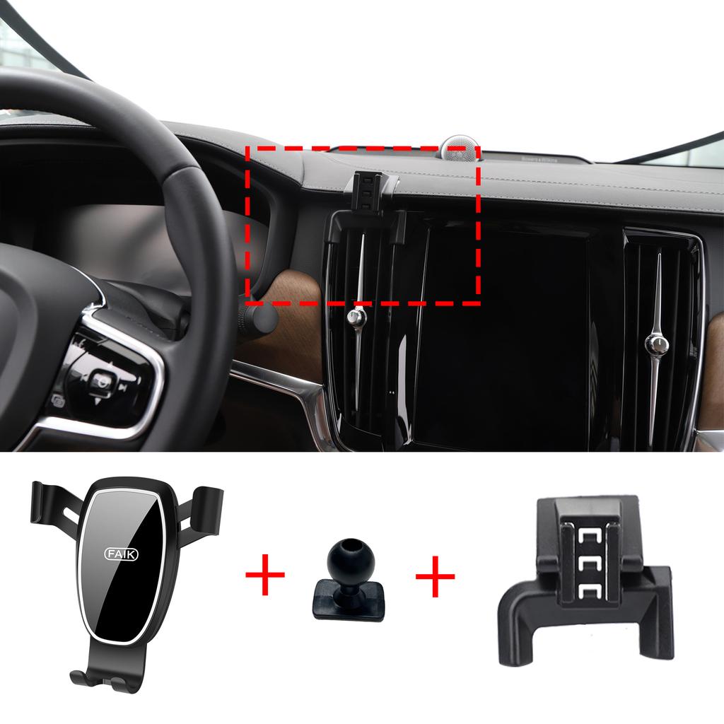 Car Mobile Phone Holder Accessories for Volvo S90 V90 2016~2025 360 GPS Bracket Navigation Stand Auto