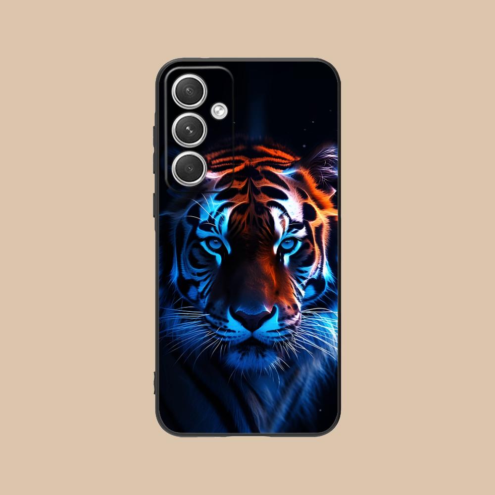 Tiger Neon Mobile Cell Phone Case for Samsung Galaxy S26 S25 S24 S23 S22 S21 S20 Note20 Plus FE Ultra Colorful Cover Cover