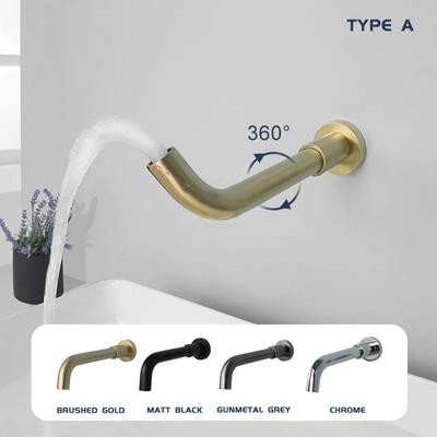 High Quality Brass Basin Faucet Wall-Mounted Round Square Swivel Bathtub Faucet Home Bathroom Balcony Washbasin Faucet