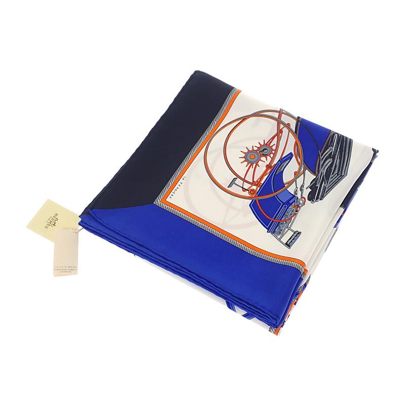 HERMES   scarf black/white silk Women