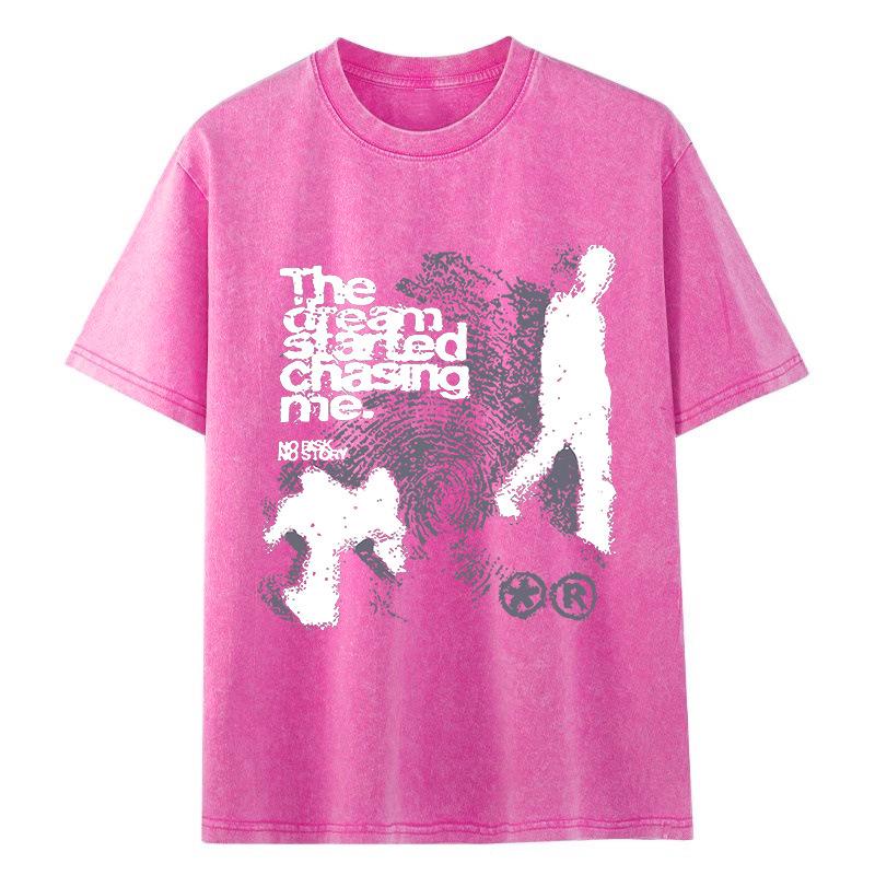 Damen Trendiges Retro Gewaschenes Übergröße Lockeres T-Shirt - Distressed Kurzarm Modischer High-End Stil