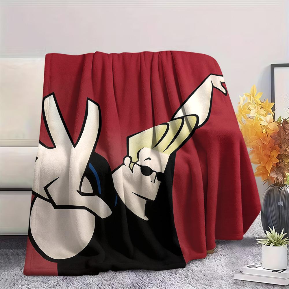 Coperta in Flanella con Stampa di Johnny Bravo, Alta qualità, Confortevole per Tutte le Stagioni, Arredamento per la Casa, Calore e Comfort