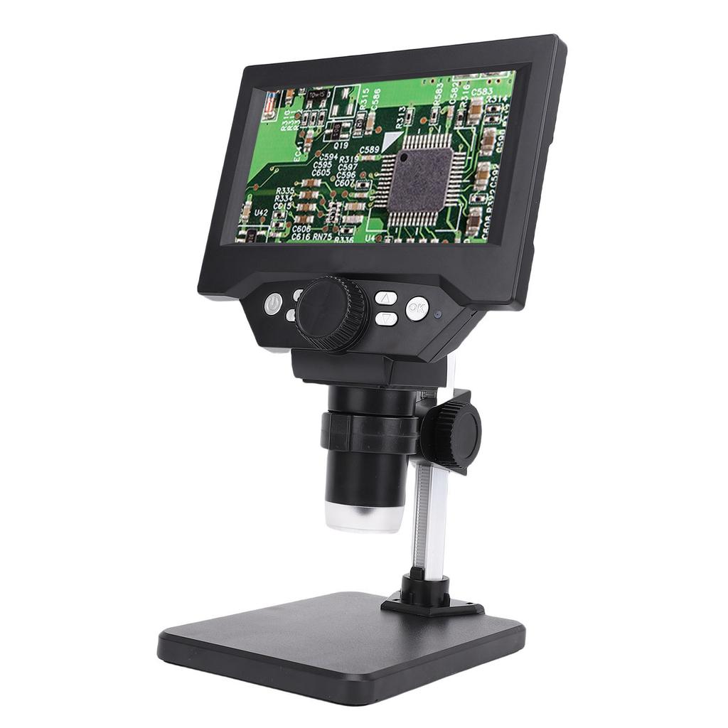 Digital Electronic Microscope 5.5 Inch Screen 1080P HD 1000X Magnification Coin Magnifier with 8 LED Lights for Windows