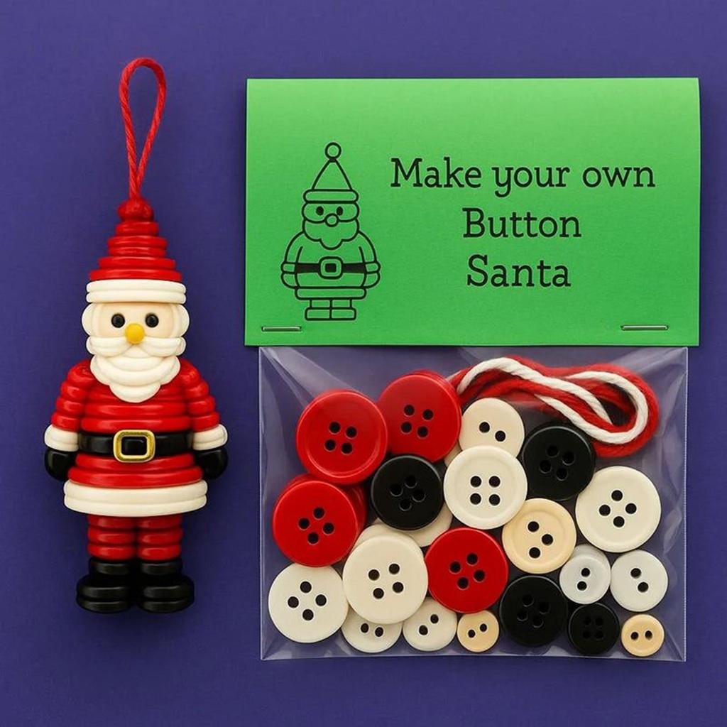 Button Christmas Tree Ornament Kits Handmade Button Snowman Craft Kit Christmas Tree Ornament for Parties Windowsills Garden
